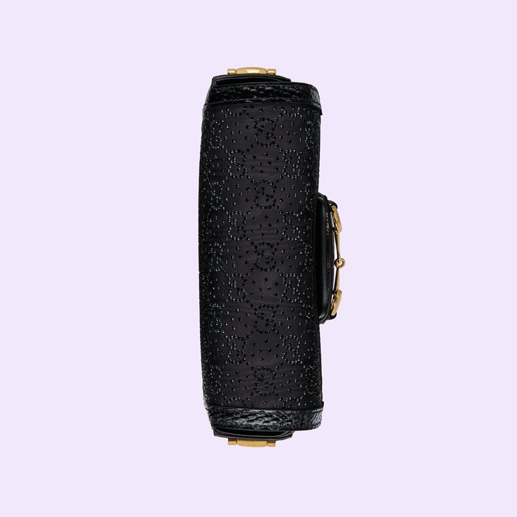 675801.FABCP.1161.012.065.0000.Light Gucci Horsebit 1955 GG crystal mini bag